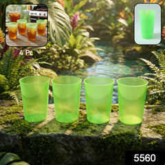 Reusable Plastic Drinking Tumblers - 4-Piece Transparent Water Cup Set