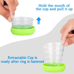 Portable Travelling Cup/Tumbler With Lid Folding / Pocket Glass for Travelling, Water Cup for Kids Walker, Folding Camping Cup with Lids Expandable Drinking Cup Folding Cup for Kids, Travel - (Pack of 1)