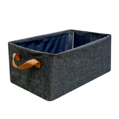 Foldable Storage Box Handles Cotton Linen Organizer for Nursery 45 cm