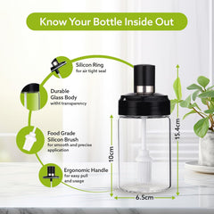 Silicone Grip Oil Dispenser with Brush