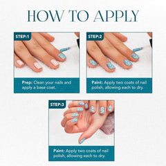 OG Beauty Aqua Bluebell Starlet Glitter Nail Paint (10 ML / 1 Pc)