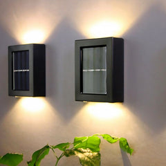 Solar Wall Lights Small Fence Lights Solar Powered Up Down LED Porch Light (1 Pc)