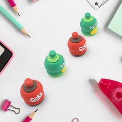 2-in-1 3D Cold Drink Bottle Shape Rubber Pencil Set, Boys Girls Gifts (1 Pc )