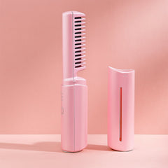 Rechargeable Mini Hair Straightener, Three Temperature Adjustments Flat Iron Comb (1 Pc)