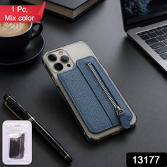 Adhesive Card Phone Holder with Zipper – Versatile Wallet Case (1 Pc / Mix Color)