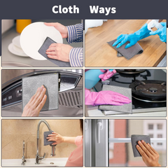 Double-Sided Microfiber Cloth & Stainless Steel Scrubber – (1 Pc, 20x20 cm)