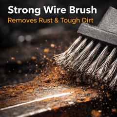 Black 2 Side Use Brush Scarp Cleaning Brush & Wire Brush for Garage Use