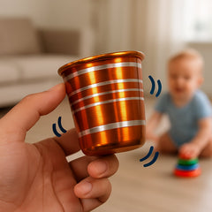 Stainless Steel Glass with Bell Sound for Kids Boys Girls Juice Musical Toy Glass