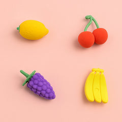 Mini Cute Vegetables and Fruits Erasers or Pencil Rubbers for Kids, 1 Set Fancy & Stylish Colorful Erasers for Children, Eraser Set for Return Gift, Birthday Party, School Prize, 3D Erasers (4 pc Set)