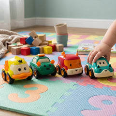 Funwoods Animal Cartoon Pull-Back Toy Car Set Pack 4 Pc