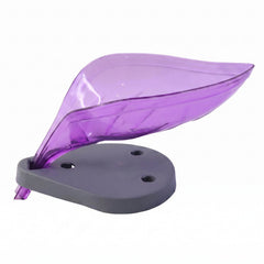 Leaf Shape Soap Tray Holder with Drain Design Bathroom Soap Stand Dish (1 Pc)