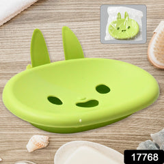 Soap Box Cute Rabbit Shape Double Bowl Plastic Rack Storage