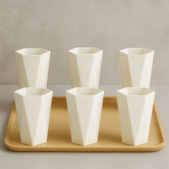 Designer Hexagon Shape Glass Set