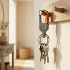 Premium Stylish Metal Key Holder with Safety Lock Clip Keychain (1 Pc)