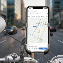 Mobile Phone Holder View Mirror Mount Solid Metal Cradle for Bike and Phones
