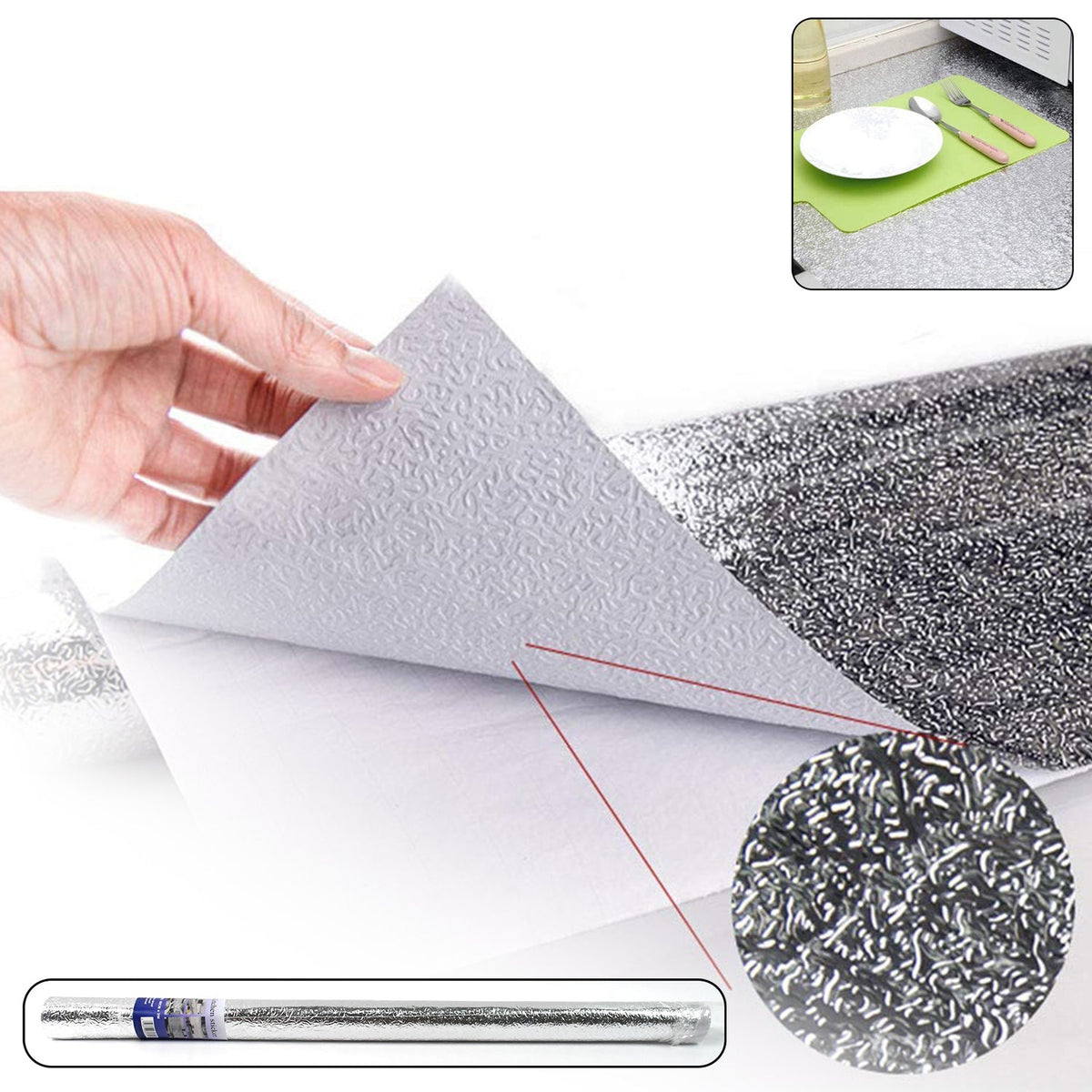 Aluminium foil for Kitchen and Aluminium Foil Paper Sticker Roll (60cmx2Meter)