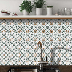 Peel & Stick 8×8 Inch Floor Tiles for Kitchen & Bathroom (10 Pc Set)