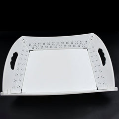 Foldable Plastic Serving Tray - Portable with Handle for Kitchen & Dining (1pc)