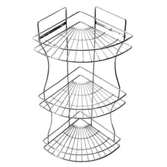 Corner storage rack with shelves