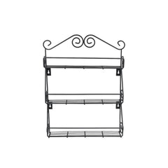 Big Wall Mounted Iron Wall Shelf with 3 Storage Racks for Kitchen