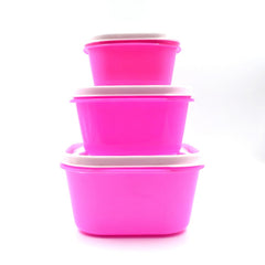Multi-purpose containers, 3 pieces, for storing food and other items.