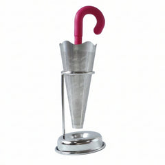 Stainless Steel Umbrella Tea Strainer with Stand Drip Tray Reusable Tea Infuser Filter (1 Pc)